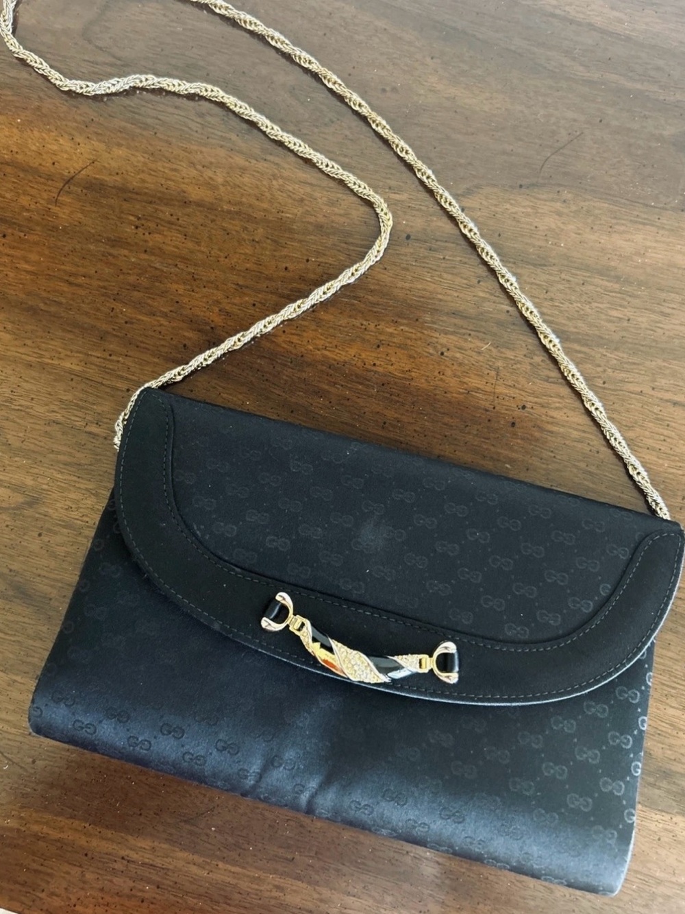 (34) GUCCI 70s Black Clutch